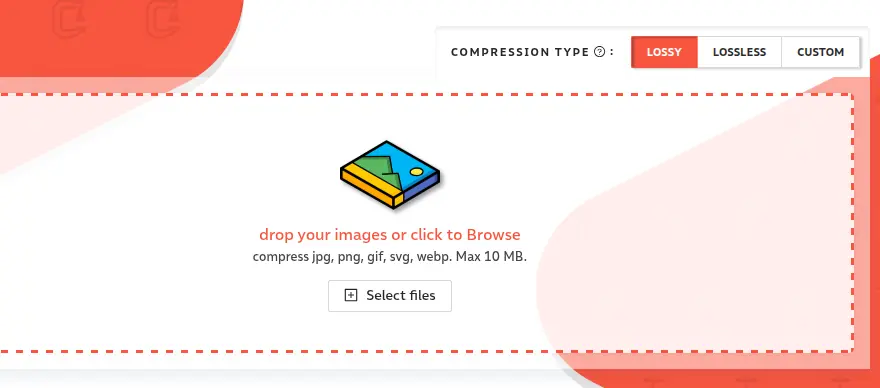 Compressor.io with lossy and lossless compression types
